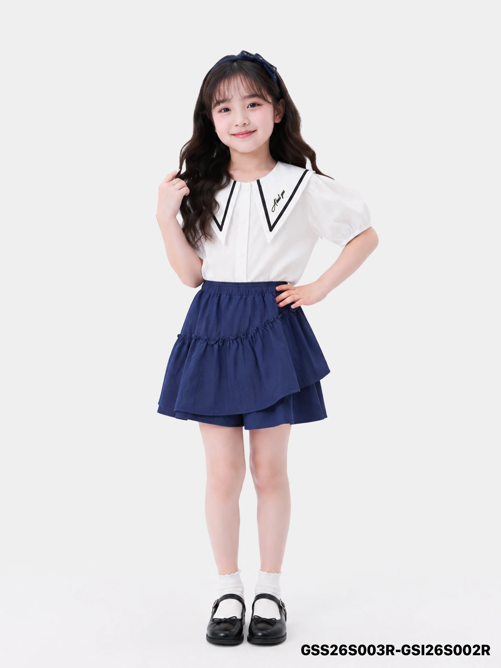 Áo Sơ Mi Cộc Tay Bé Gái GSS26S003R