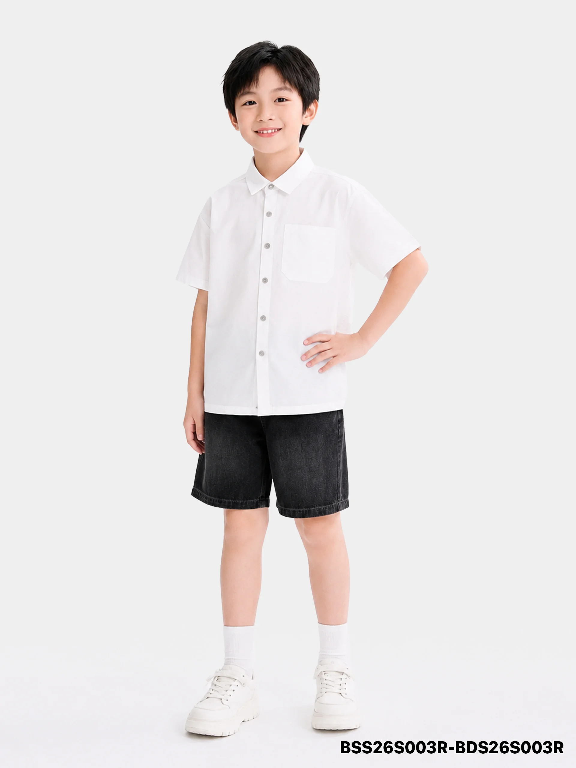 Áo Sơ Mi Cộc Tay Bé Trai BSS26S003R