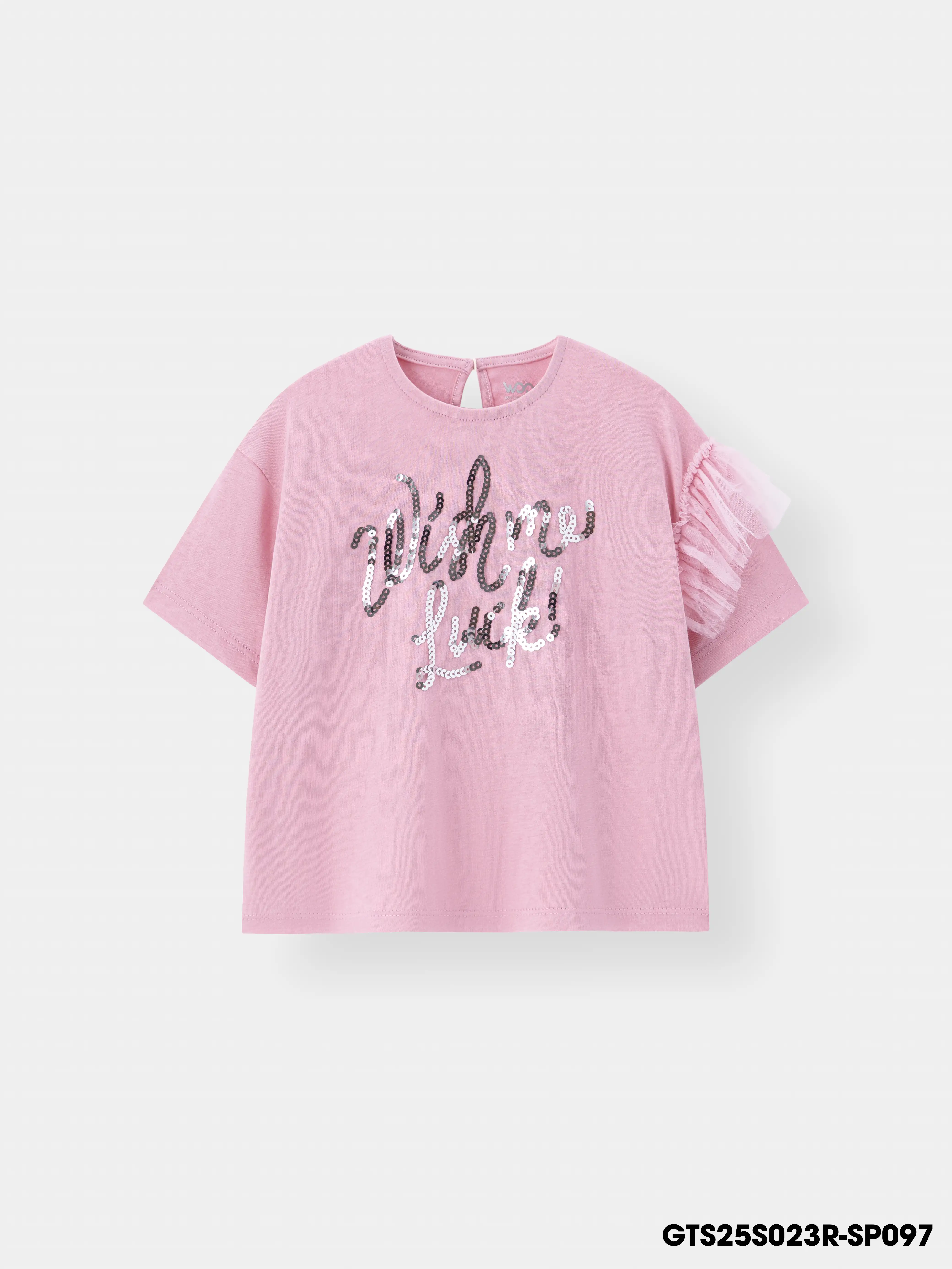 Áo Thun Không Cổ Bé Gái GTS25S023R