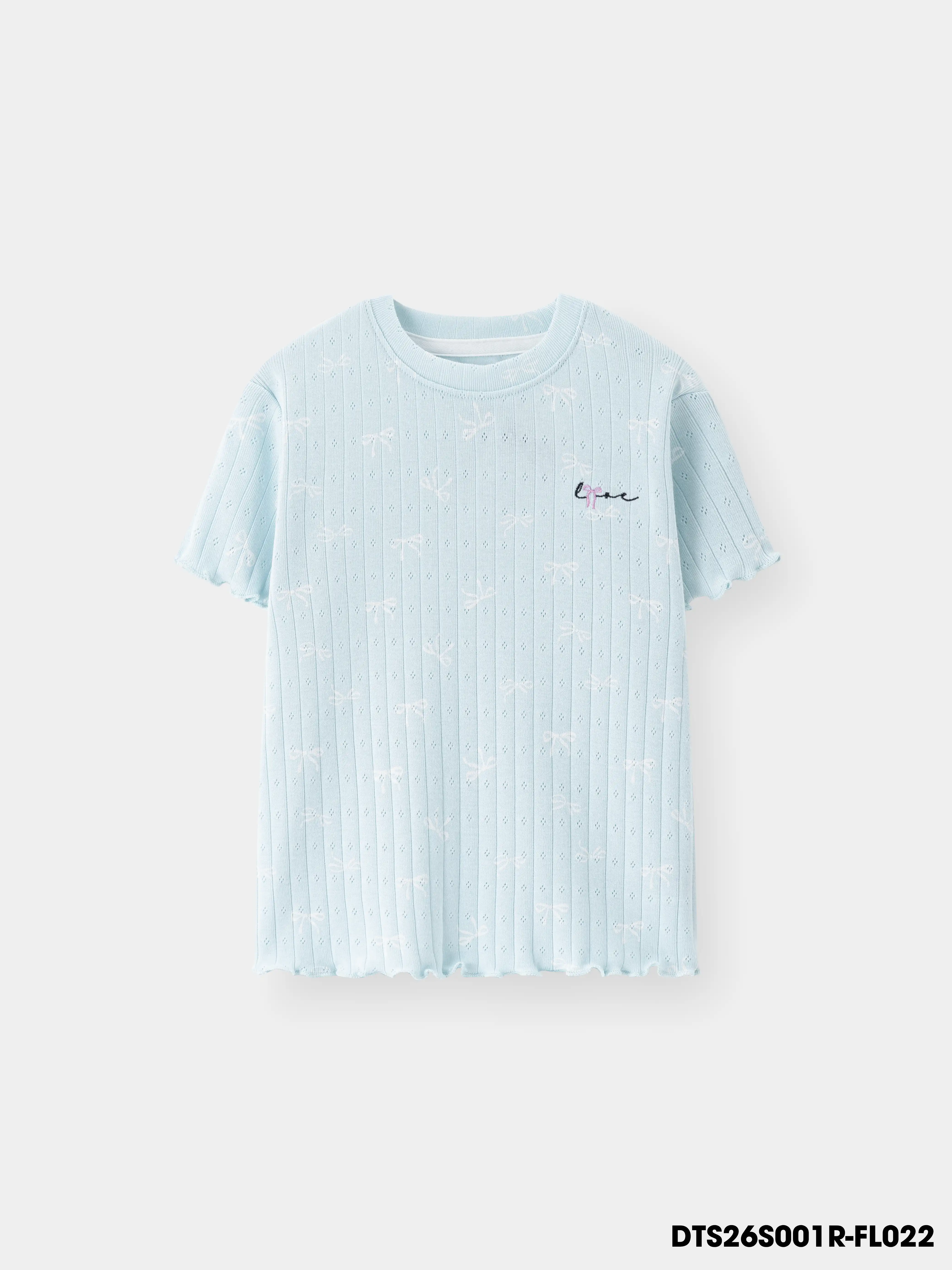 Áo Thun Không Cổ Bé Gái DTS26S001R