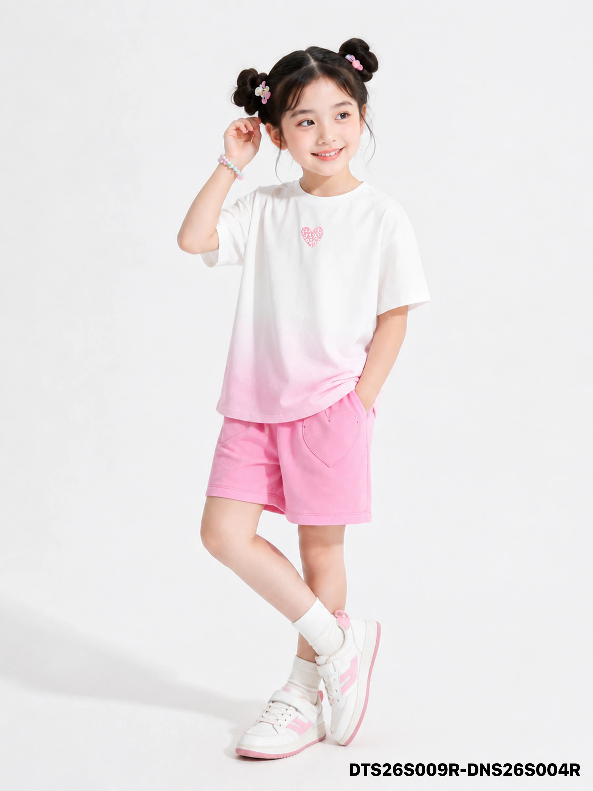 Áo Thun Không Cổ Bé Gái DTS26S009R