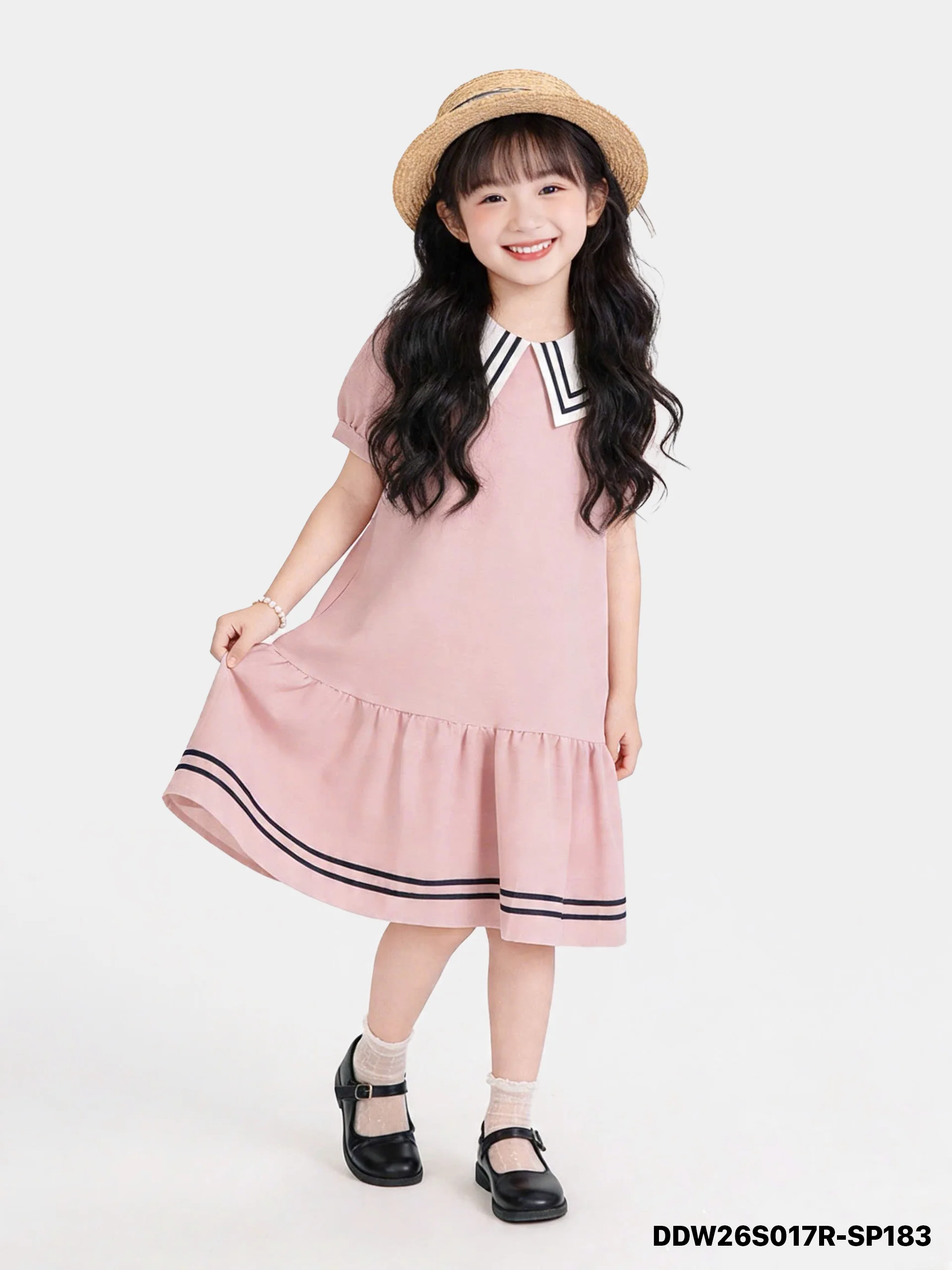 Váy Liền Dệt Thoi Bé Gái DDW26S017R