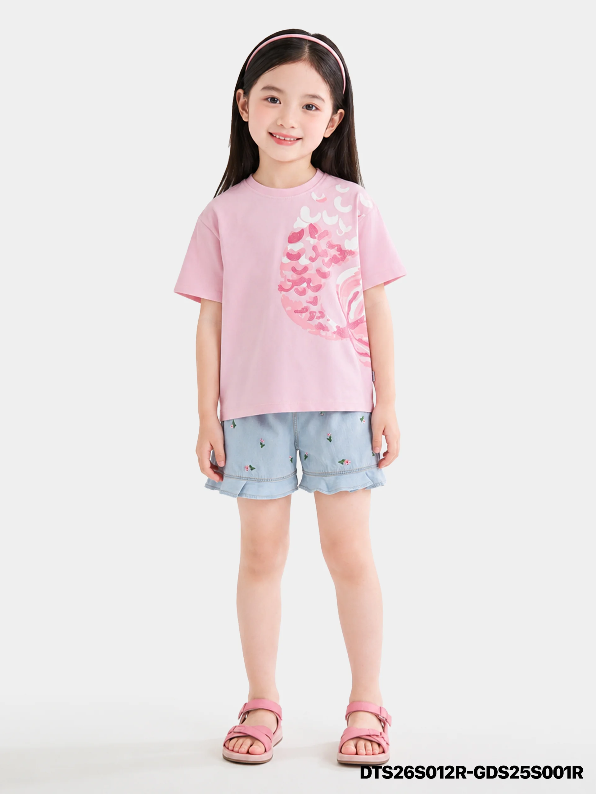 Áo Thun Không Cổ Bé Gái DTS26S012R