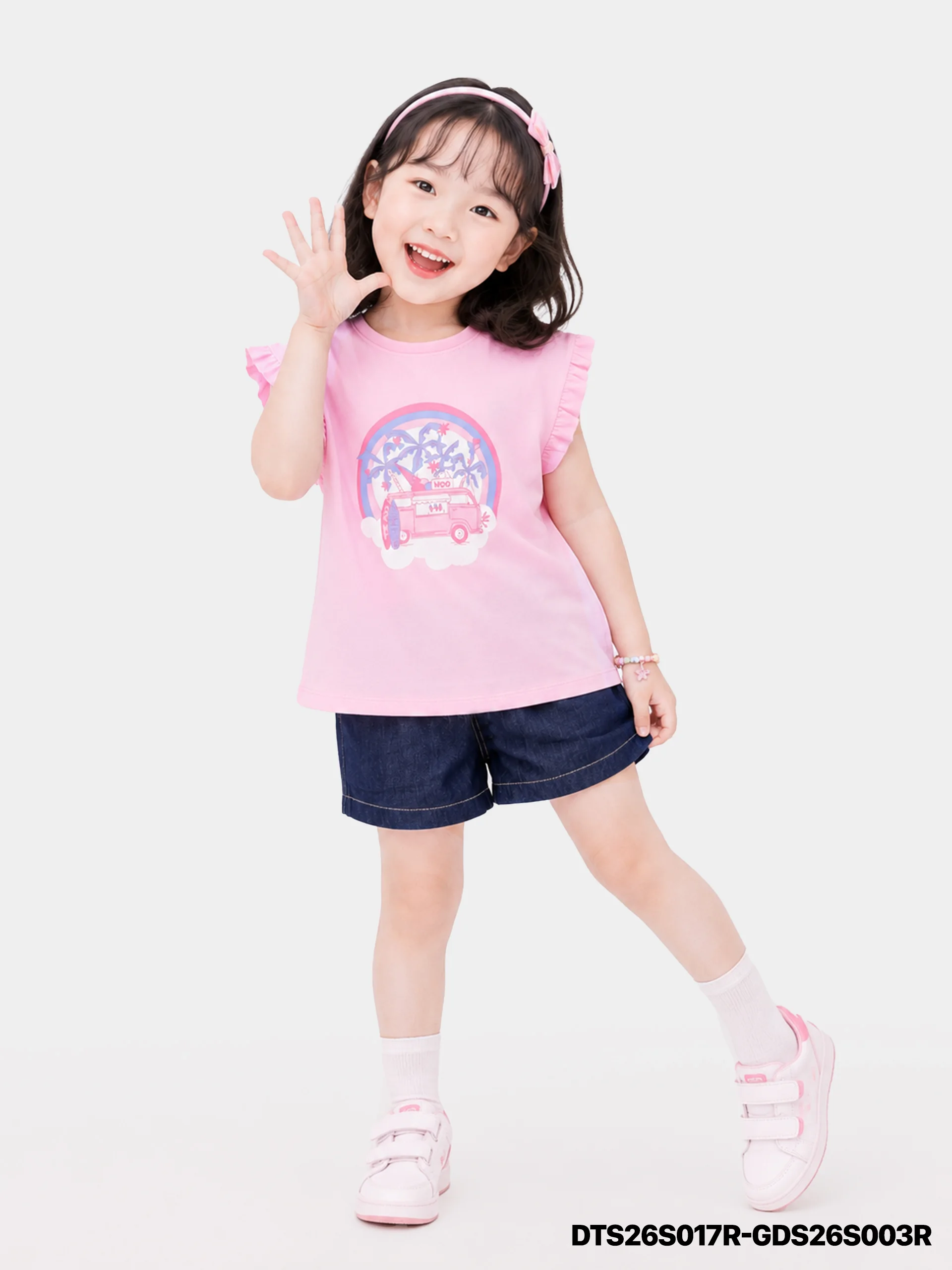 Áo Thun Không Cổ Bé Gái DTS26S017R