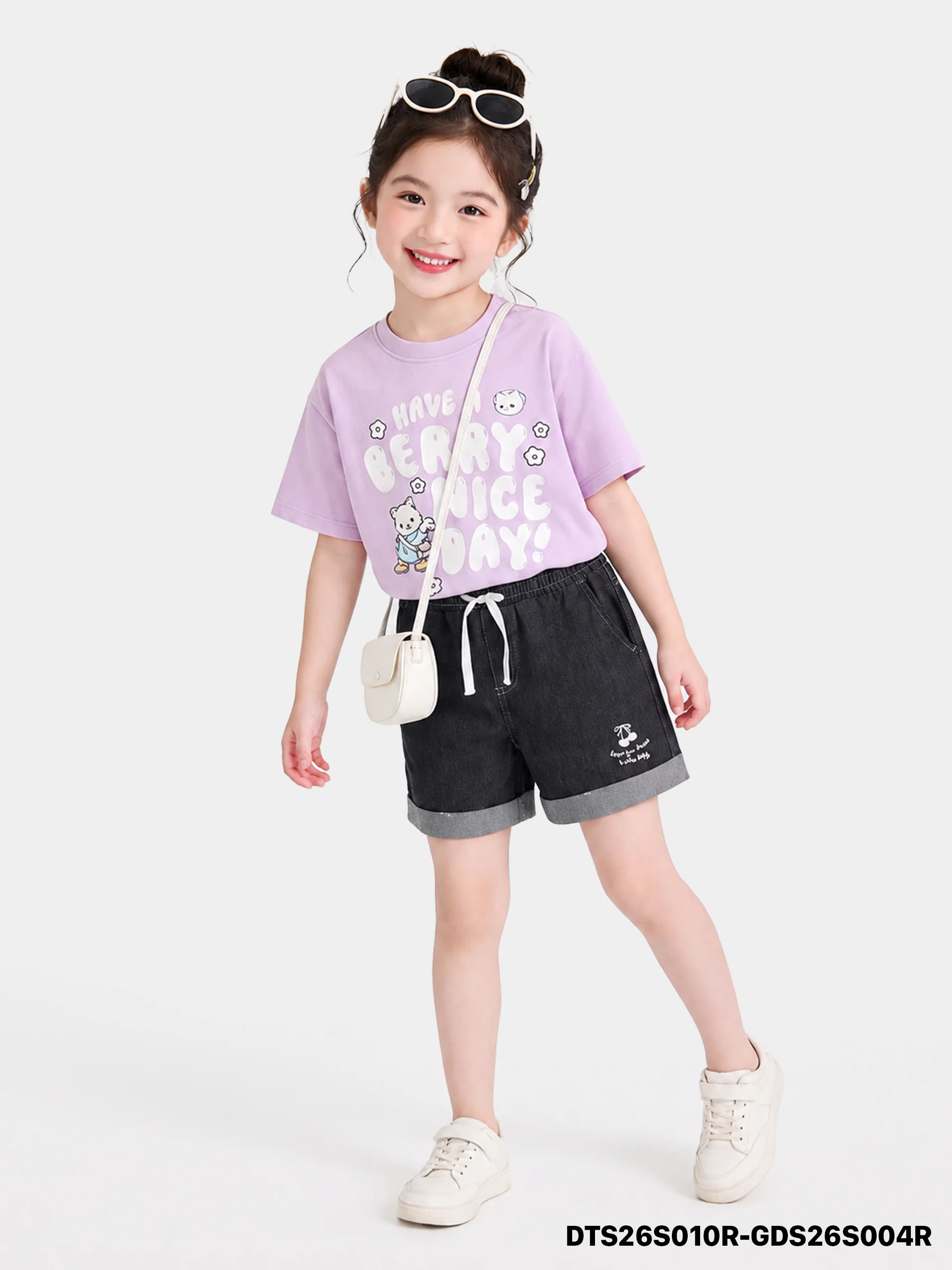 Áo Thun Không Cổ Bé Gái DTS26S010R