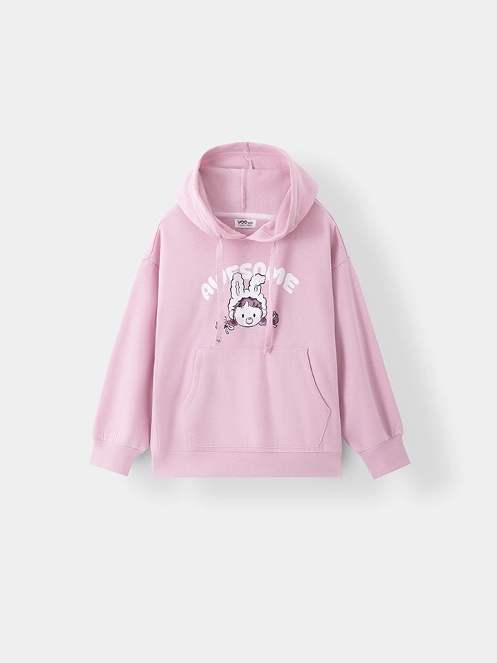 Áo Nỉ Có Mũ Bé Gái GHO25F001R