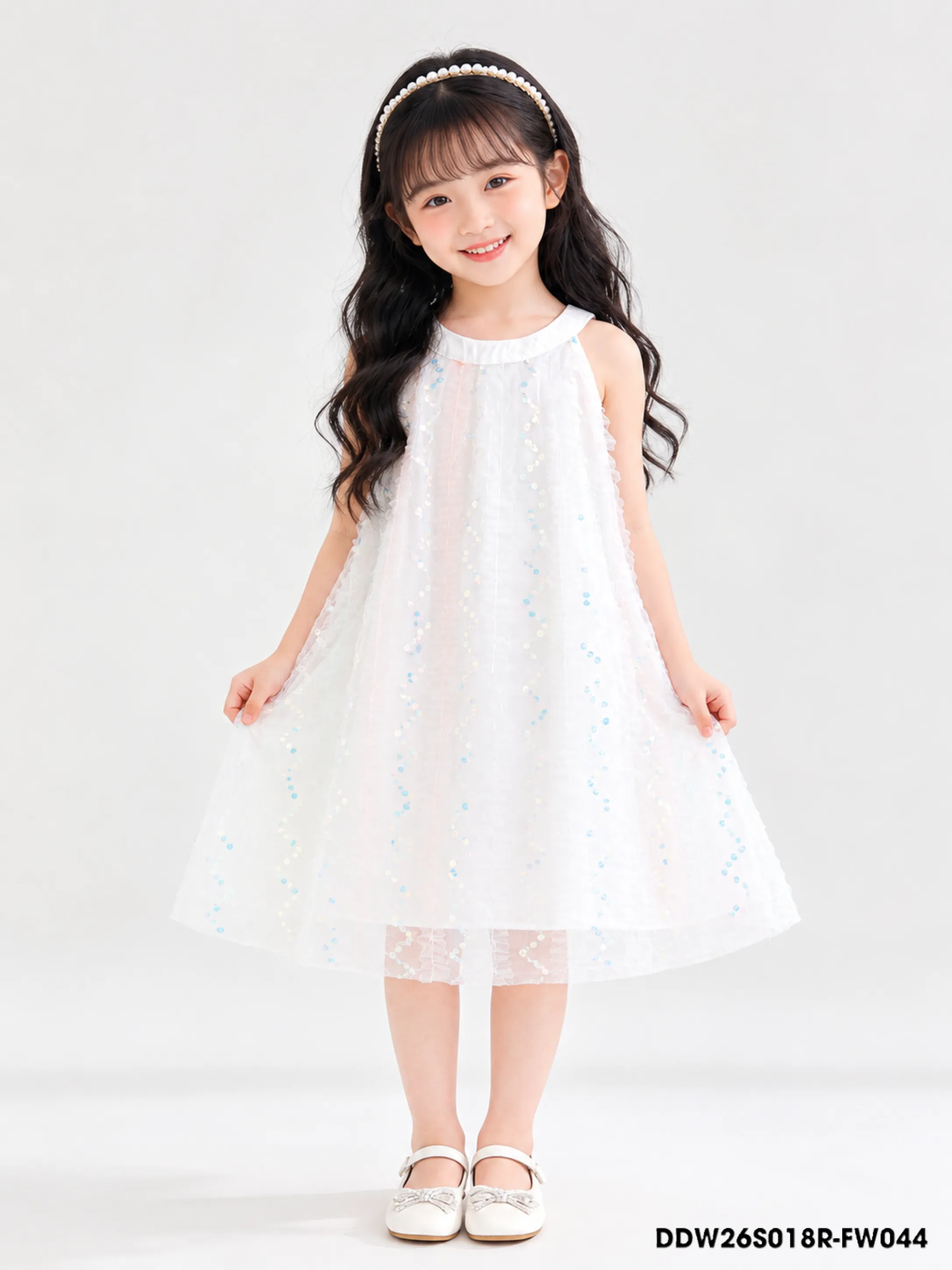 Váy Liền Dệt Thoi Bé Gái DDW26S018R