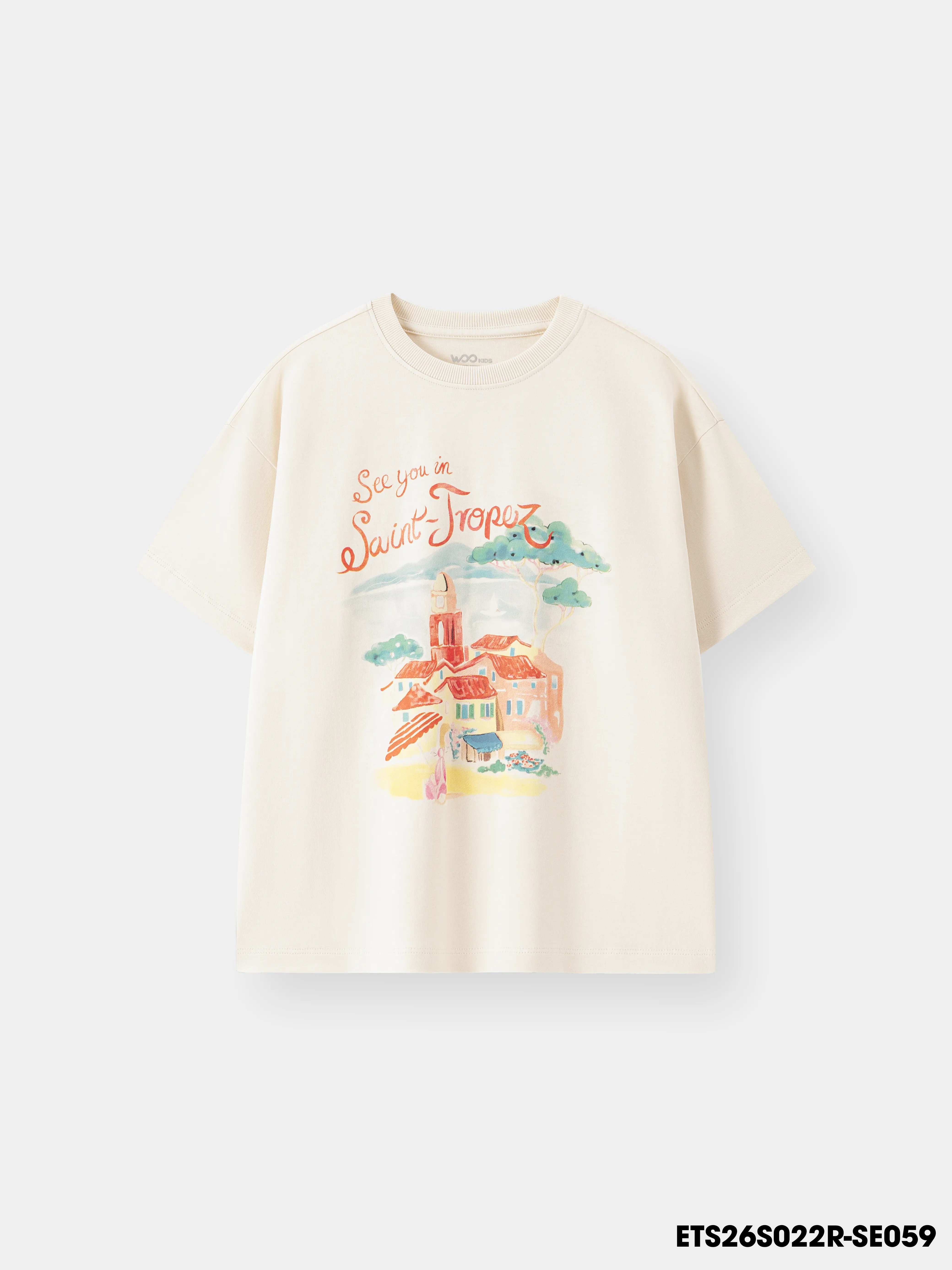 Áo Thun Không Cổ Bé Gái  ETS26S022R