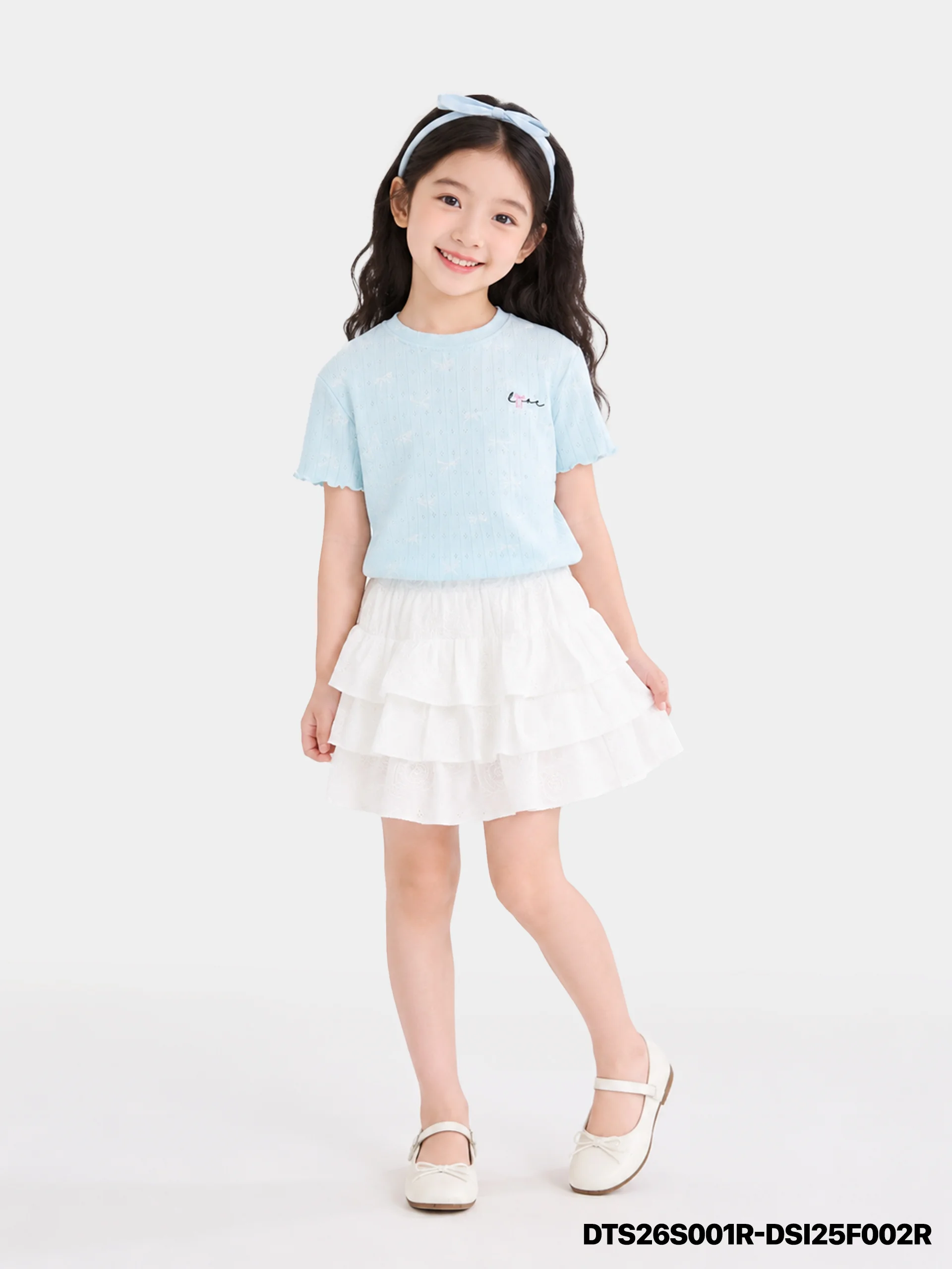 Áo Thun Không Cổ Bé Gái DTS26S001R