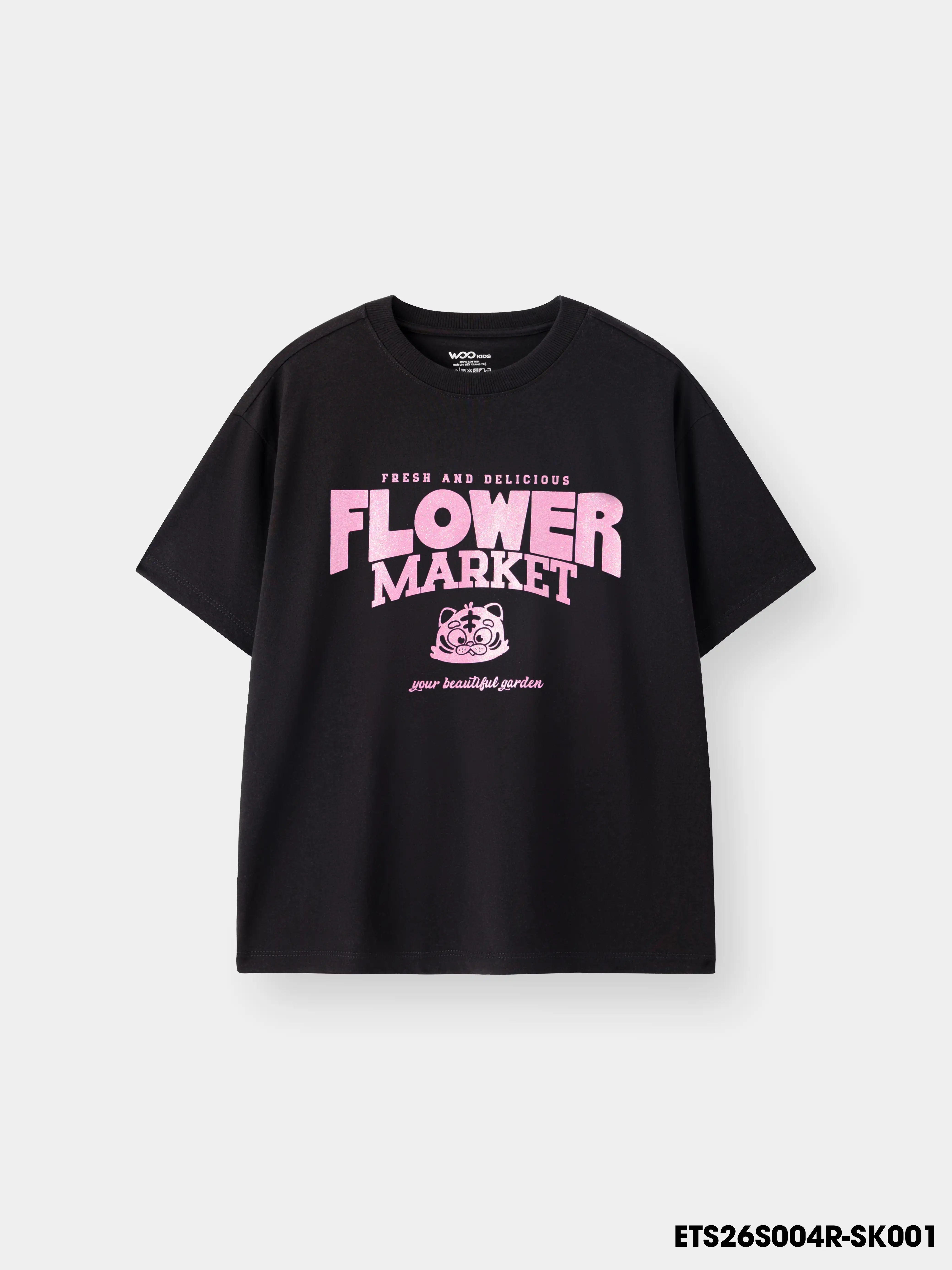 Áo Thun Không Cổ Bé Gái ETS26S004R