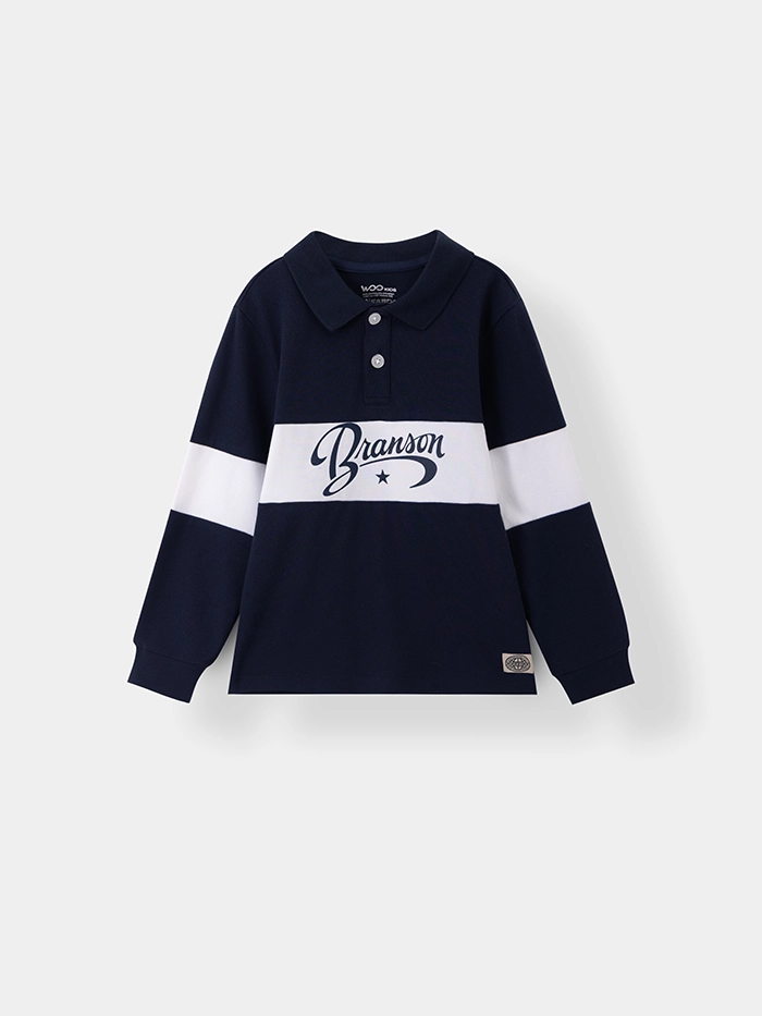 Áo Thun Có Cổ Dài Tay Bé Trai BPL25F002R