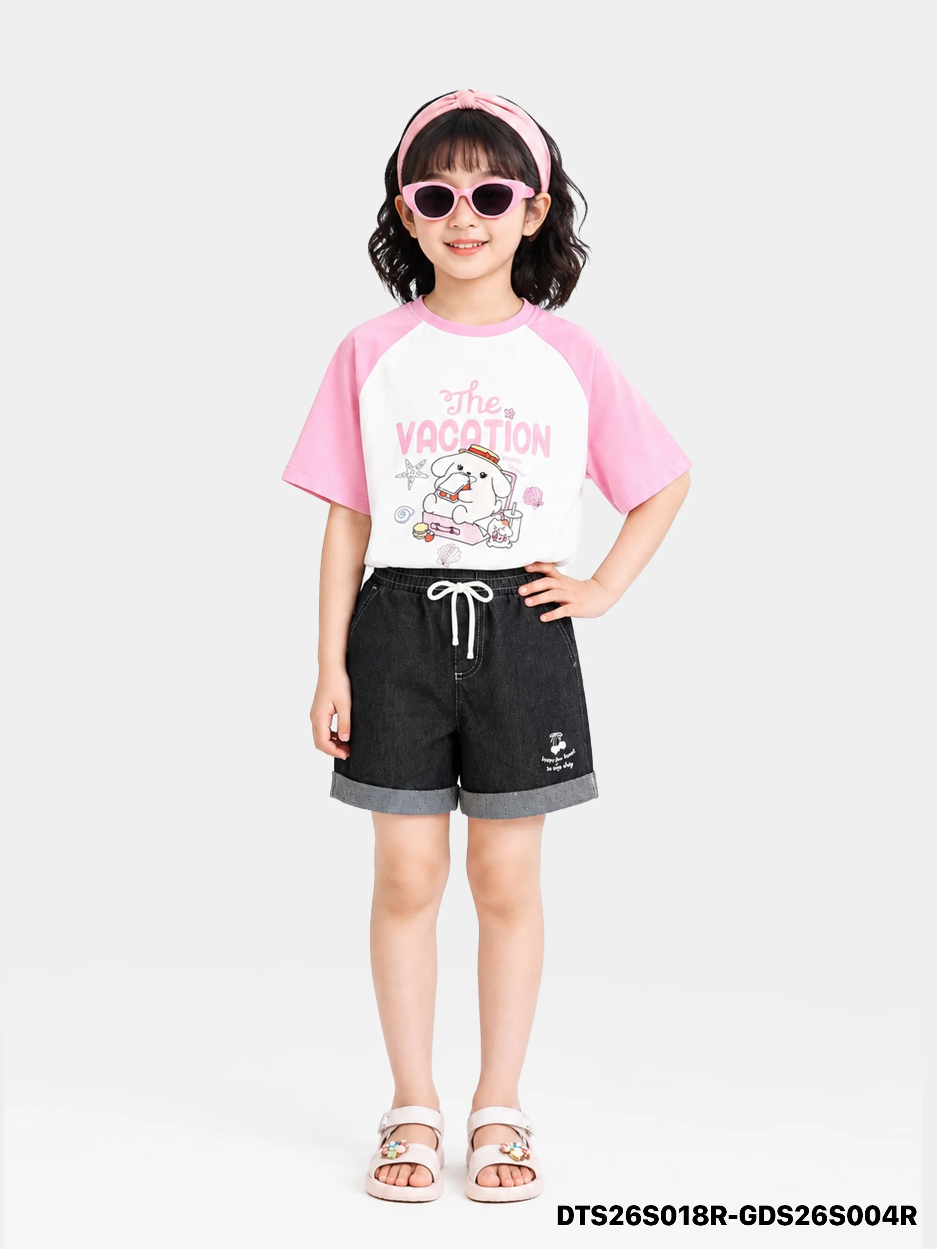 Áo Thun Không Cổ Bé Gái DTS26S018R