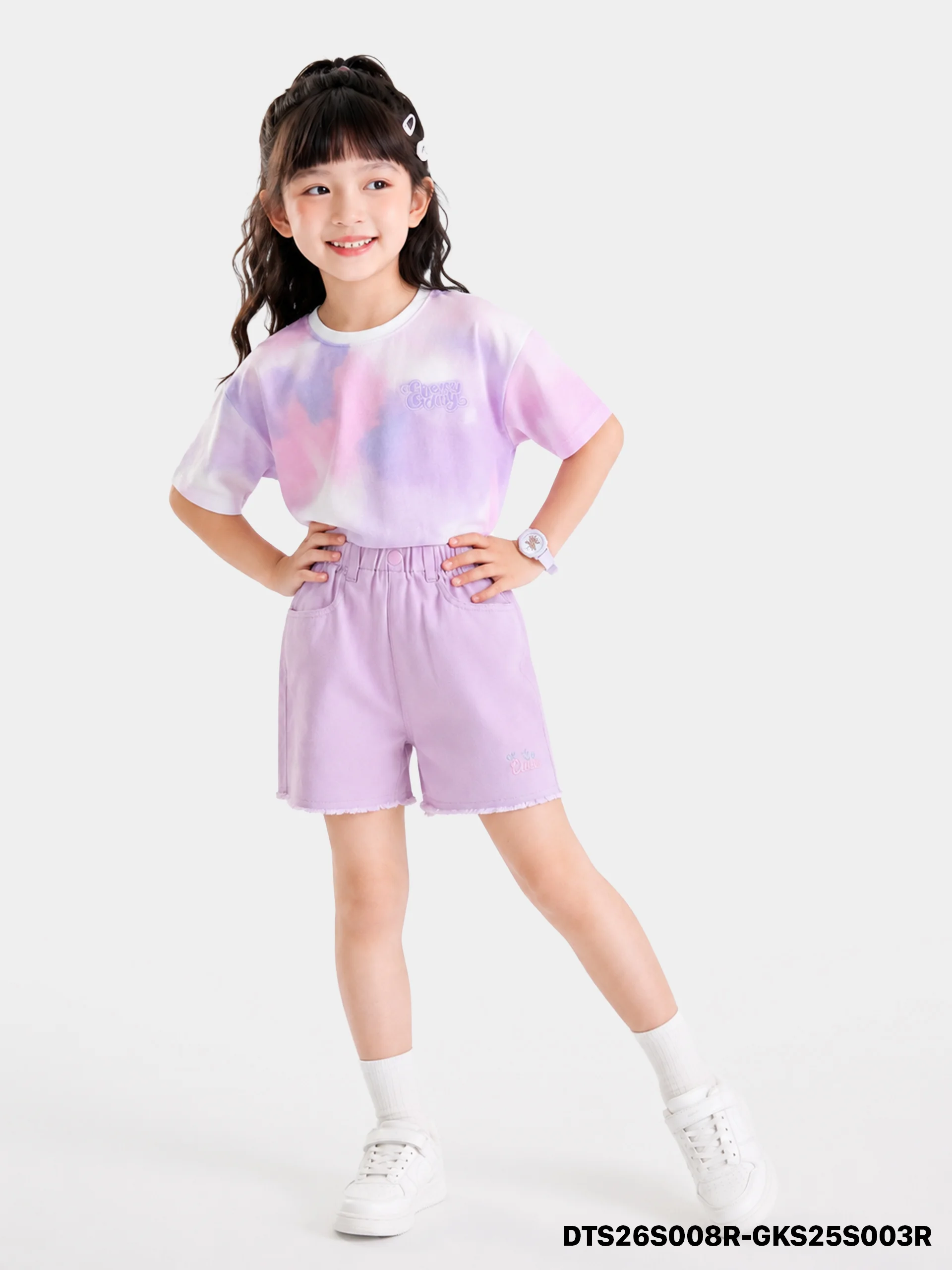 Áo Thun Không Cổ Bé Gái DTS26S008R