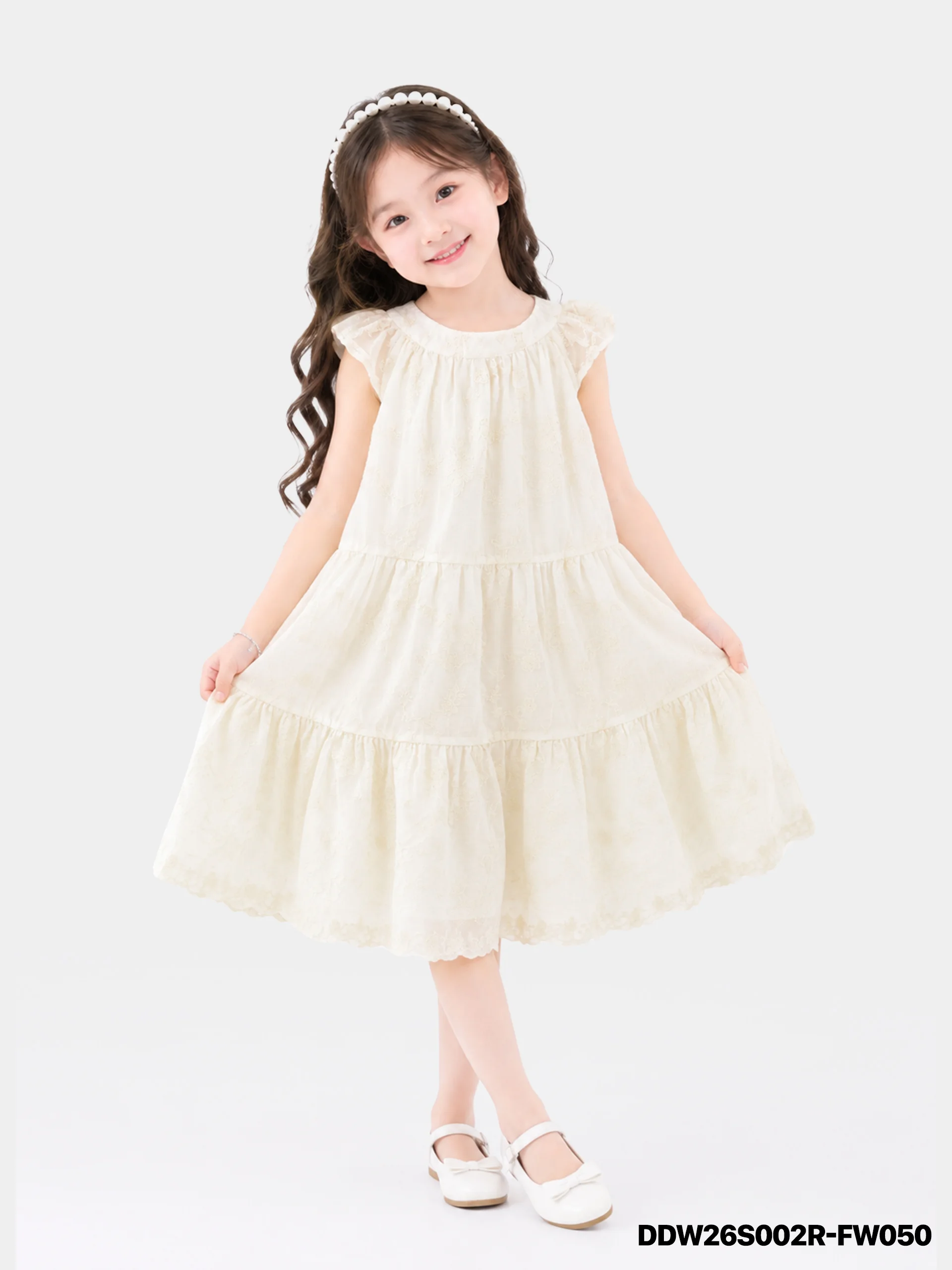 Váy Liền Dệt Thoi Bé Gái DDW26S002R